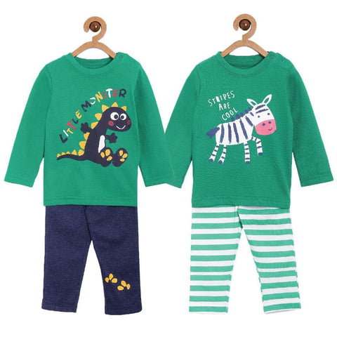 Casual Set Combo of 2: Little Monster-Stripes are Cool - PYJ-2-LMSC-0-6