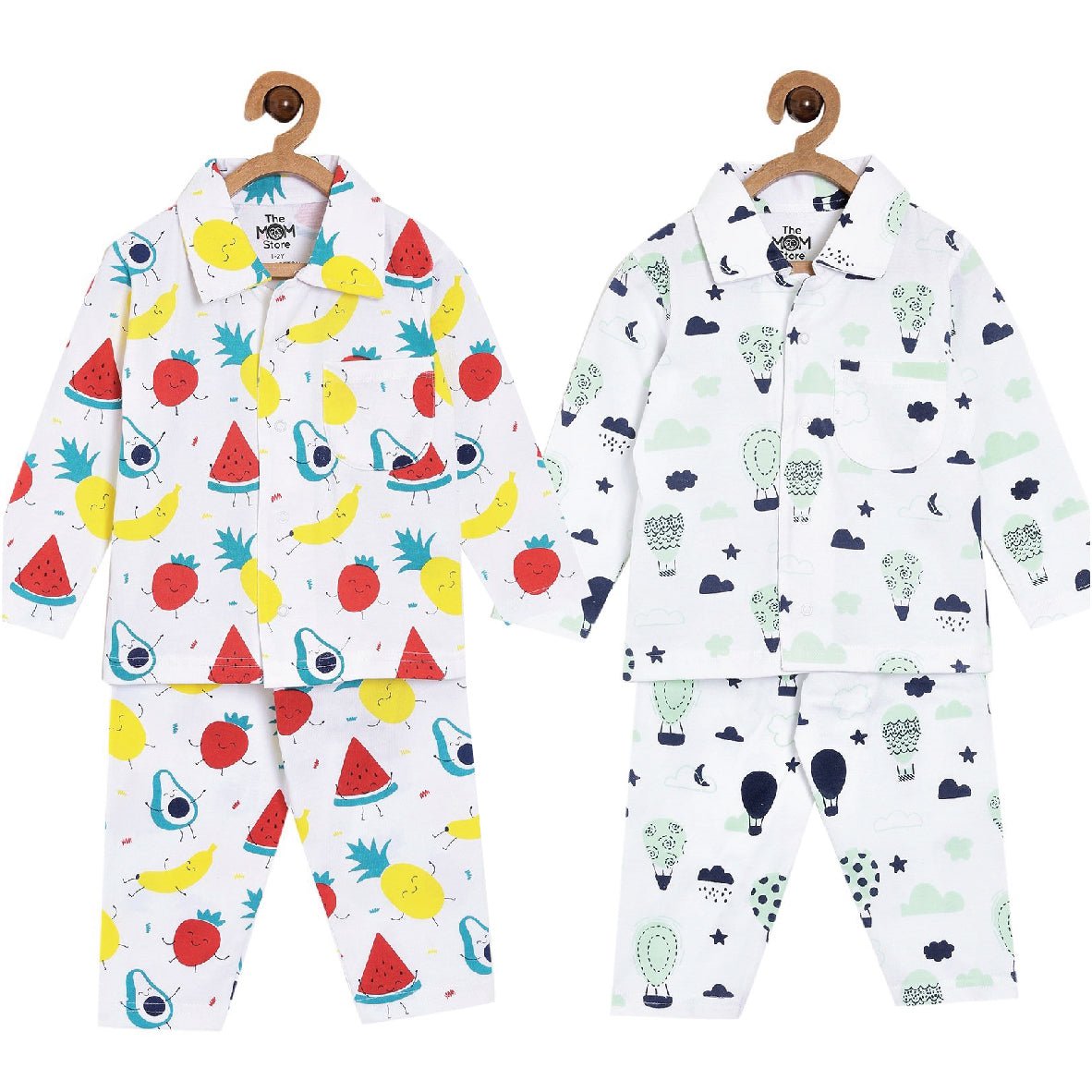 Combo of 2 Baby Pajama Sets - Fruity Cutie & Up in the Air - PYJ-2-FCUA-0-6