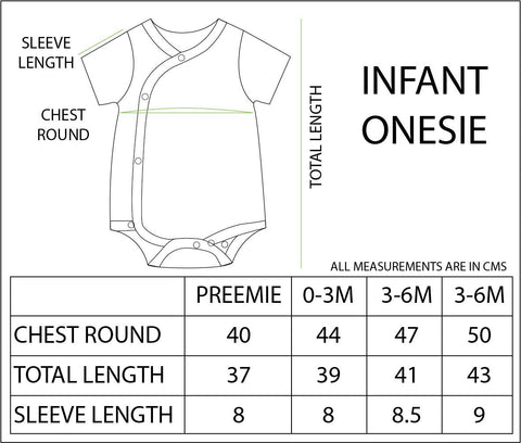 Combo of 3 Baby Onesies - Option A - ONC-3BPLDHW-PM