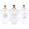 Combo of 3 Baby Onesies - Option B - ONC-3SWDDPF-PM