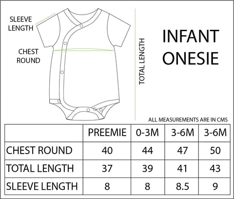 Combo of 3 Baby Onesies - Option C - ONC-3SSS-PM
