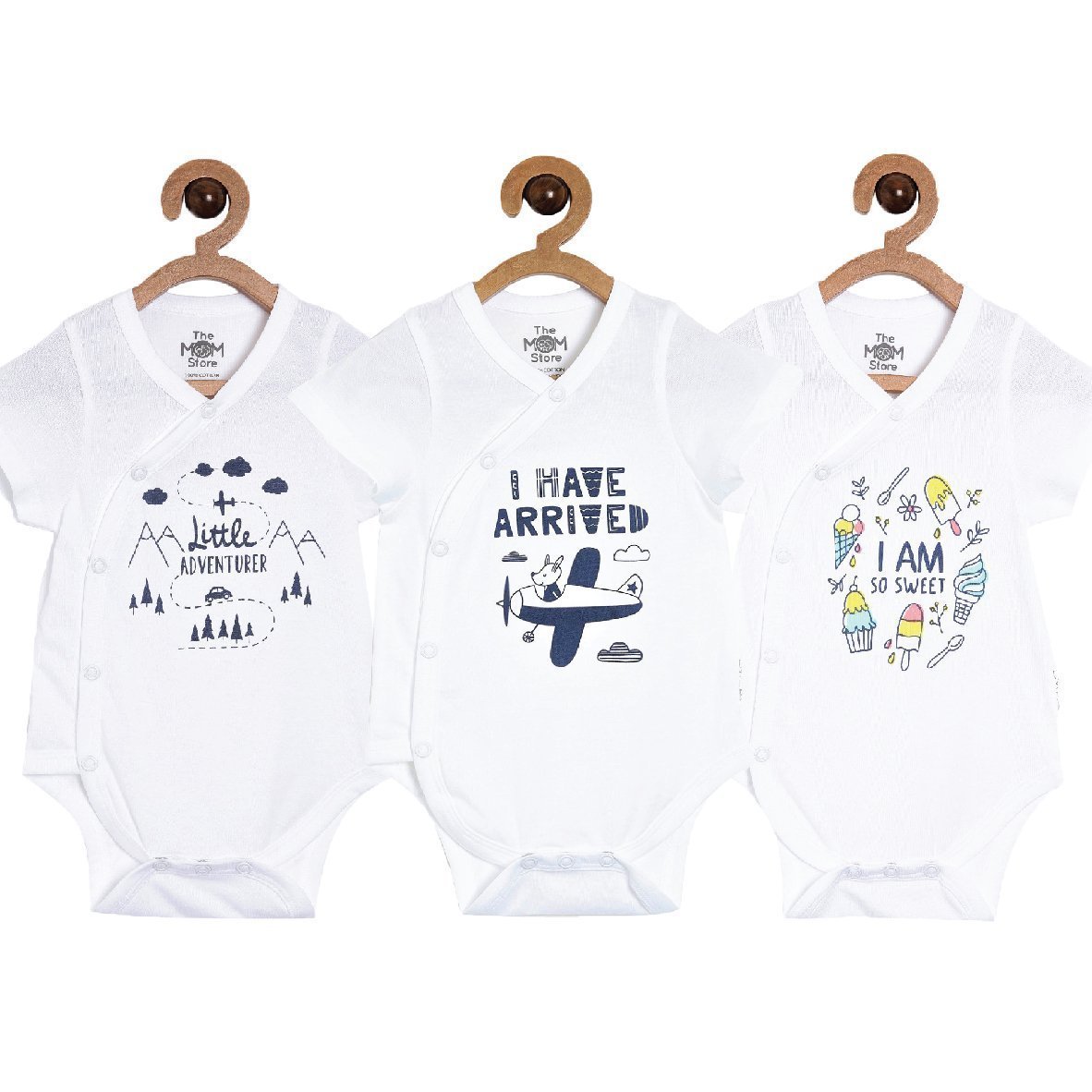 Combo of 3 Baby Onesies - Option E - ONC-3LVAVSW-PM