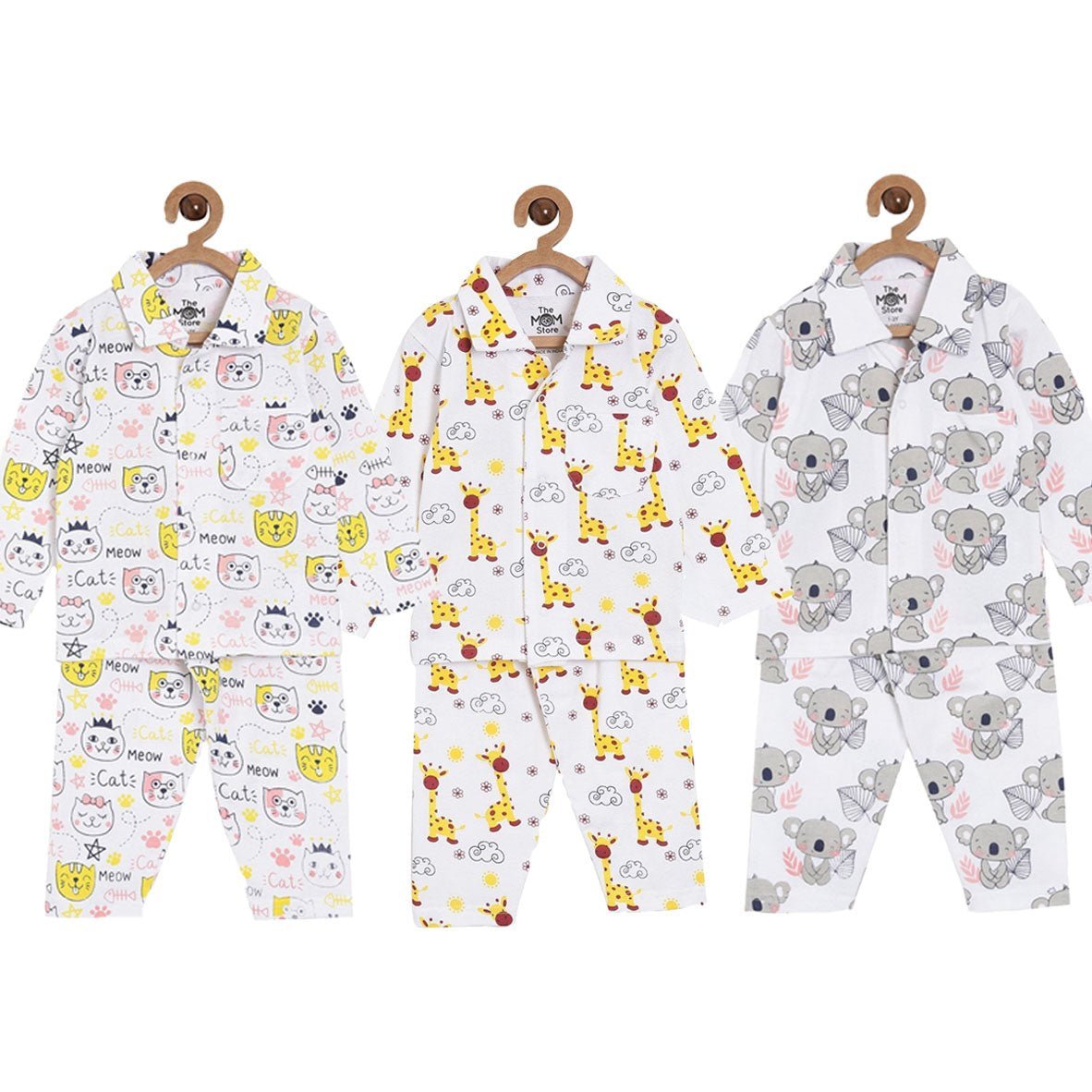 Combo of 3 Baby Pajama Sets - Option F - PYJ-3-TGKM-0-6