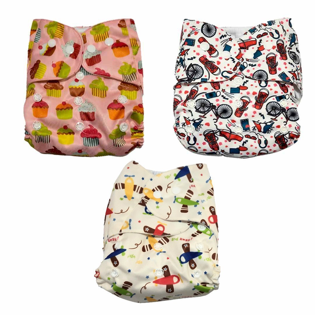 Combo of 3 Reusable Diapers - Option A - DPR-3-CMRBTP-3-3