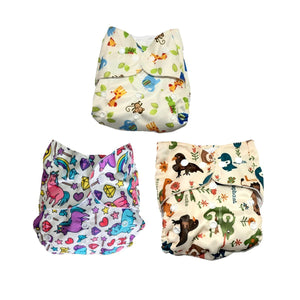 Combo of 3 Reusable Diapers - Option N - DPR-3-HMT-3-3