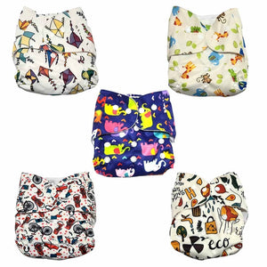 Combo of 5 Reusable Diapers - Option B - DPR-5-KAEBF-3-3