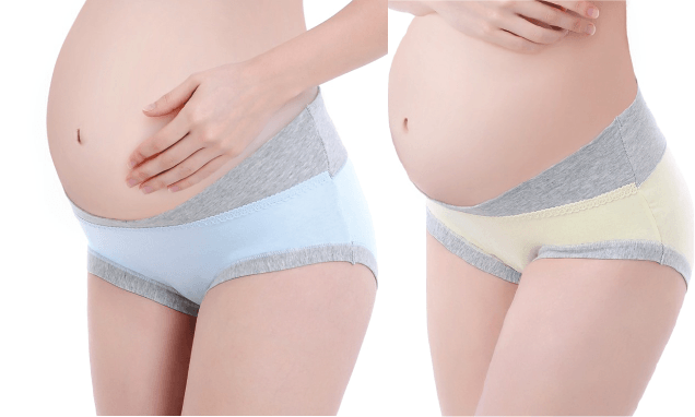 Combo of Below the Bump Maternity Hipster Panty - Blue and Yellow - LNGR2-BLYW-M