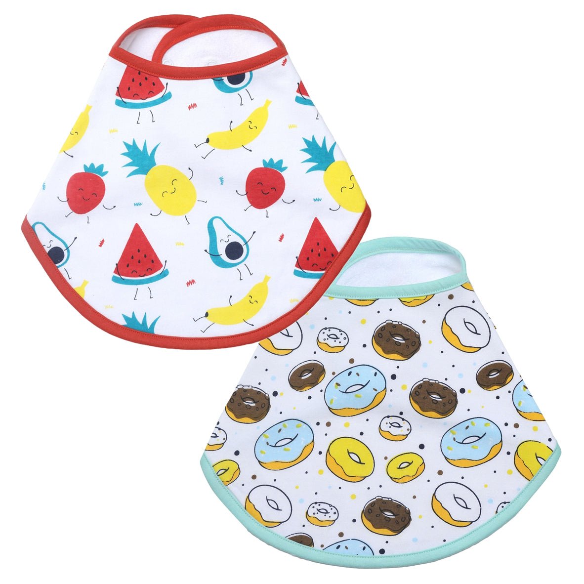 Combo of Fruity Cutie And Sweet Like A Doughnut Feeding Bibs- (Pack of 2) - FEDB2-MP-FCTSD