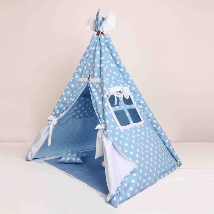 CuddlyCoo TeePee Tent Set - Baby Blue - TEEPEEBSPATBB