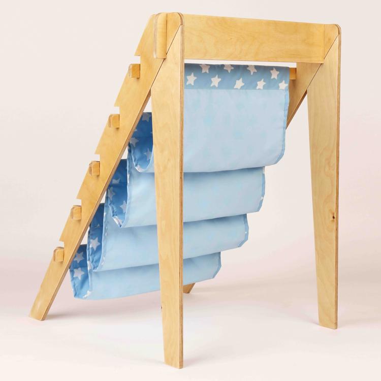 CuddlyCoo Wooden Book Shelf - Baby Blue - BOOKSHELFBB