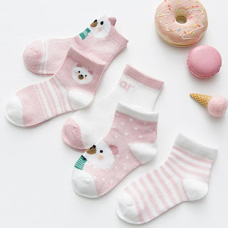 Cute Teddy- Baby Socks (5 Pairs) - BBSOC-TED-0-1