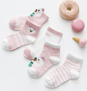 Cute Teddy- Baby Socks (5 Pairs) - BBSOC-TED-0-1