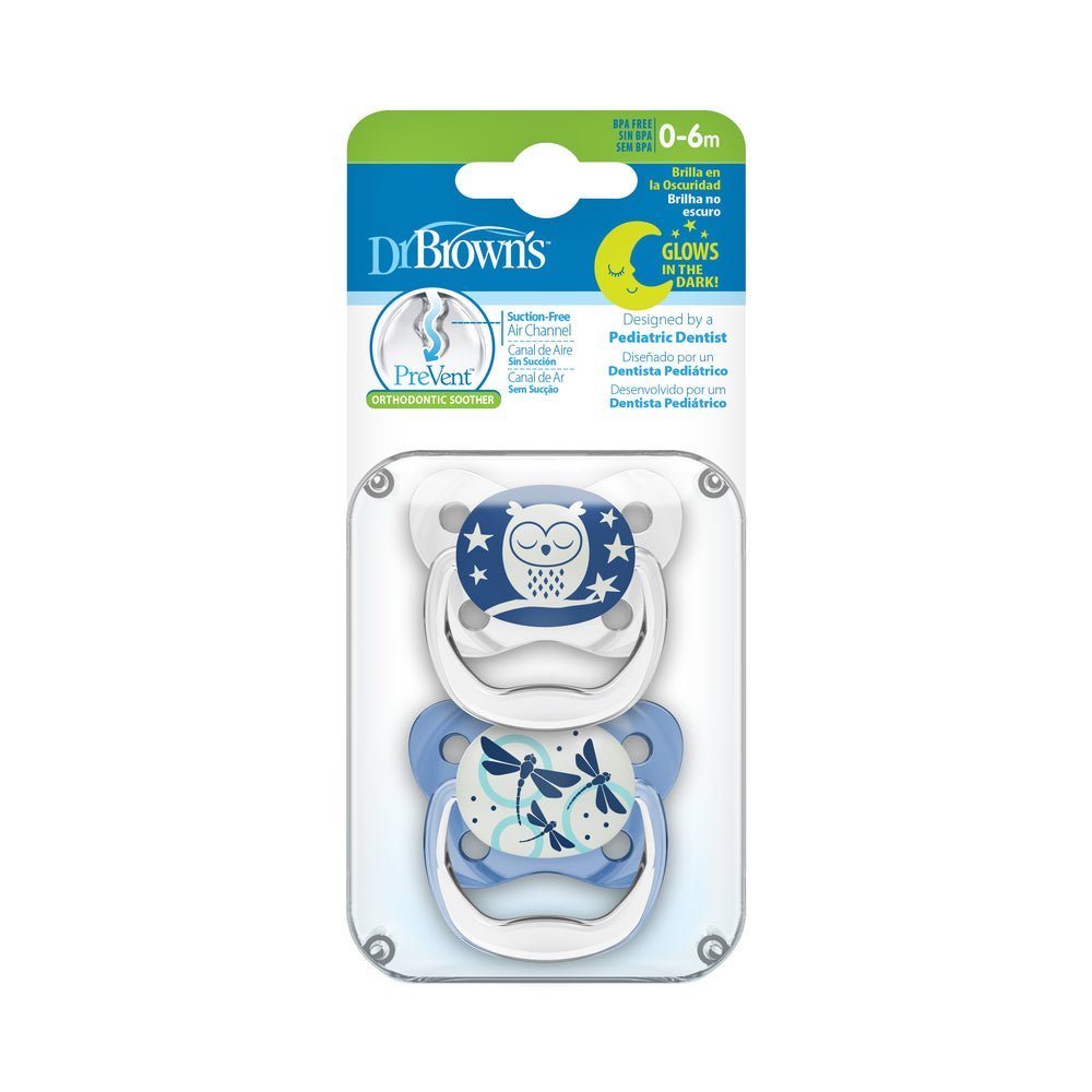Dr. Browns Glow in the Dark BUTTERFLY SHIELD Soother - Stage 1 - Blue - DBPV12008-INTLX