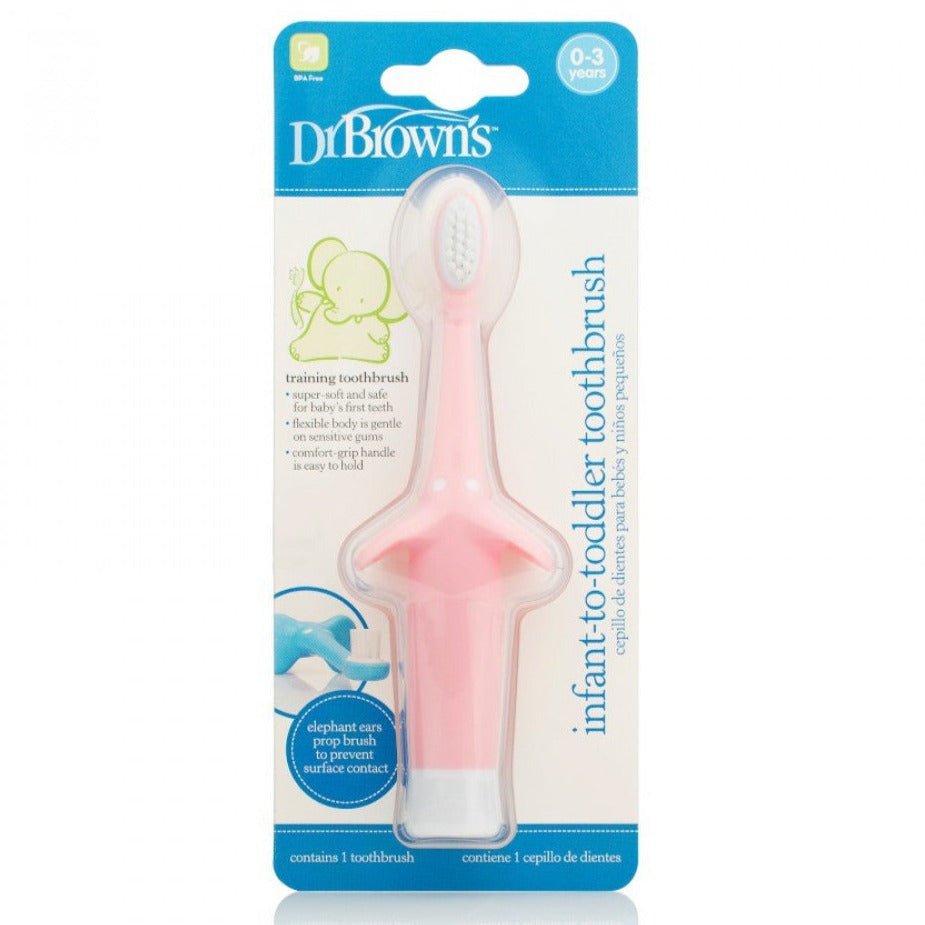 Dr. Browns Infant-to-Toddler Toothbrush- Pink Elephant - DBHG013-P4