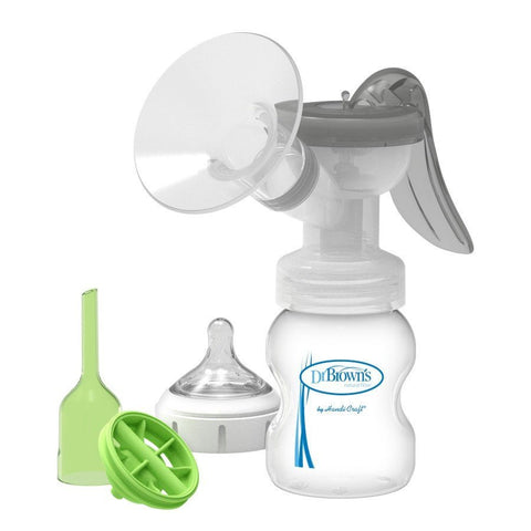 Dr. Browns Manual Breast Pump with Silicone Shield - Transparent - DBBF102