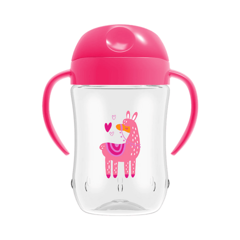 Dr. Browns Soft-Spout Toddler Cup w/ Handles - Pink Llama Deco - DBTC91024-INTL