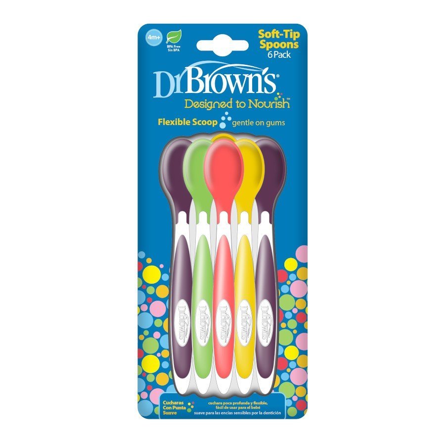 Dr. Browns Soft Tip Spoons, 6-pack - Multicolor - DBTF008-P3