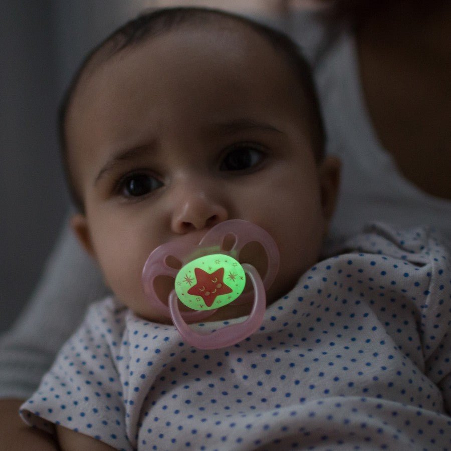 Dr. Browns Advantage Pacifiers, Stage 2, Glow in the Dark, Pack of 2 - Pink - DBPA22003-INTL