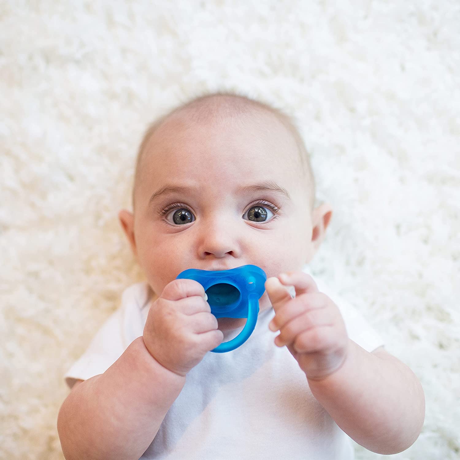 Dr. Browns Happy Pacifier Silicone One-Piece Soother - Blue - DBPS11008-INTL