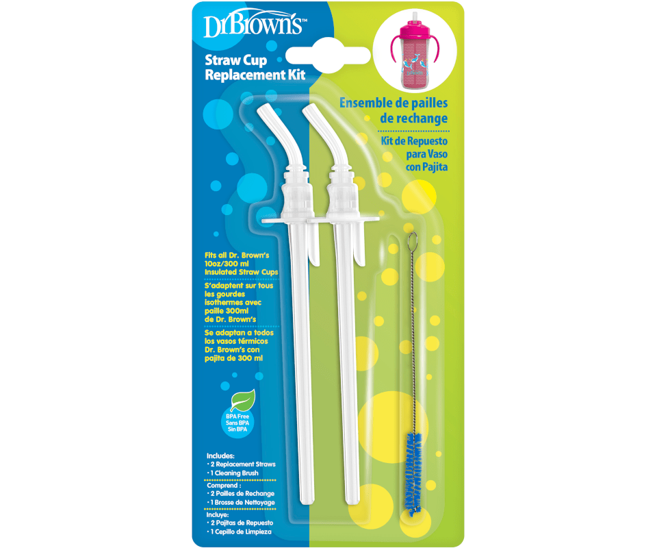 Dr. Browns Insulated Straw Cup Replacement Kit, 2-Pack - Transparent - DBTC074-INTL