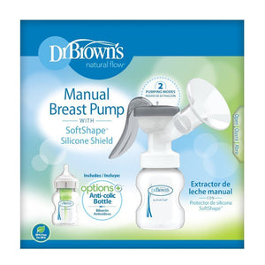 Dr. Browns Manual Breast Pump with Silicone Shield - Transparent - DBBF102