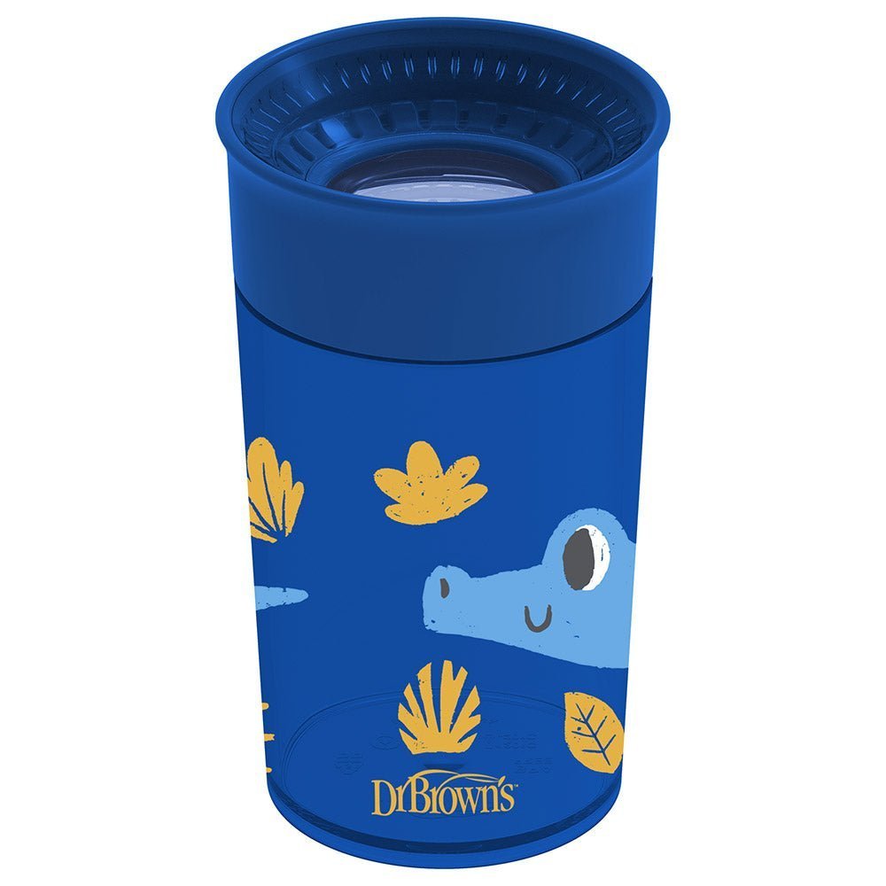 Dr. Browns Smooth Wall Cheers360 Cup, 10 oz/300 mL - Blue Deco - DBTC01094