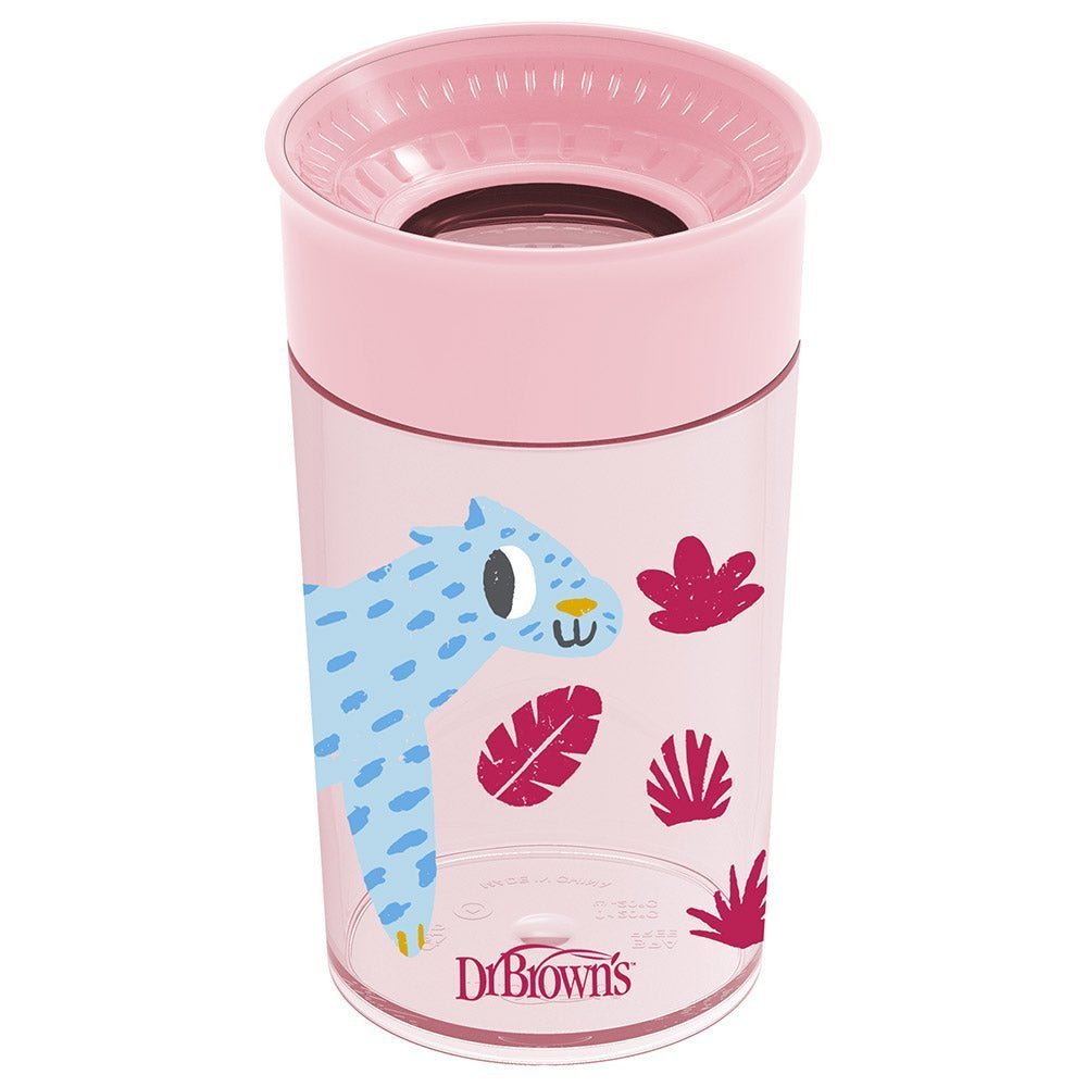 Dr. Browns Smooth Wall Cheers360 Cup, 10 oz/300 mL - Pink Deco - DBTC01093