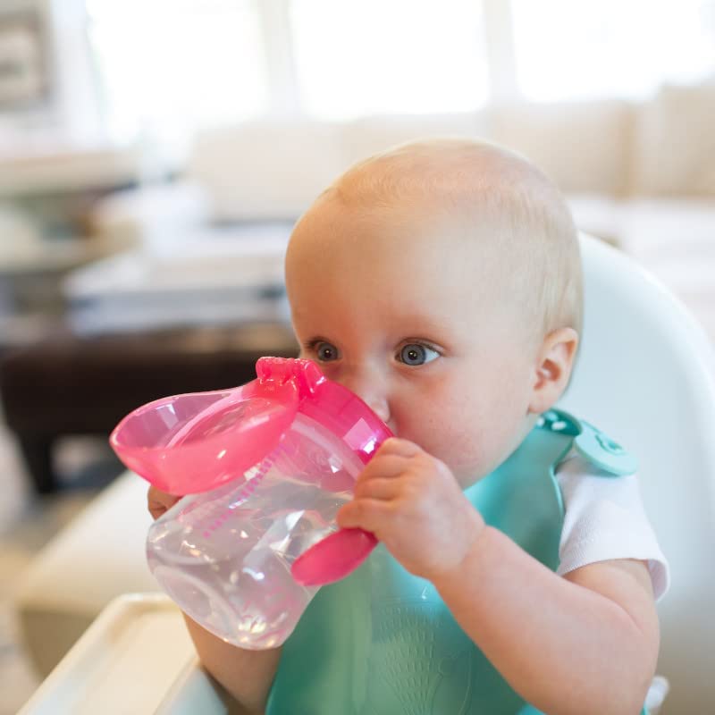 Dr. Browns Soft-Spout Transition Cup w/ Handles- Pink Deco - DBTC61003-INTL