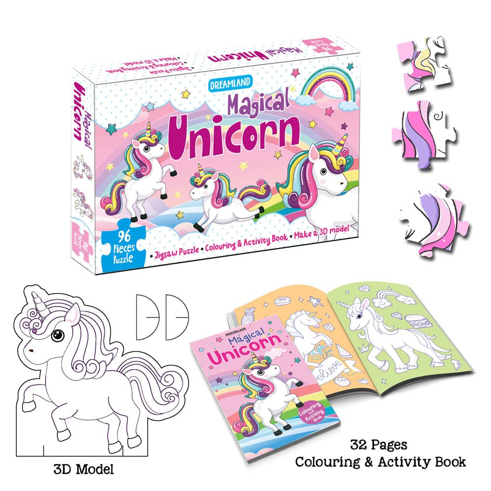 Dreamland Publications Magical Unicorn Jigsaw Puzzle for Kids - 9789388416412