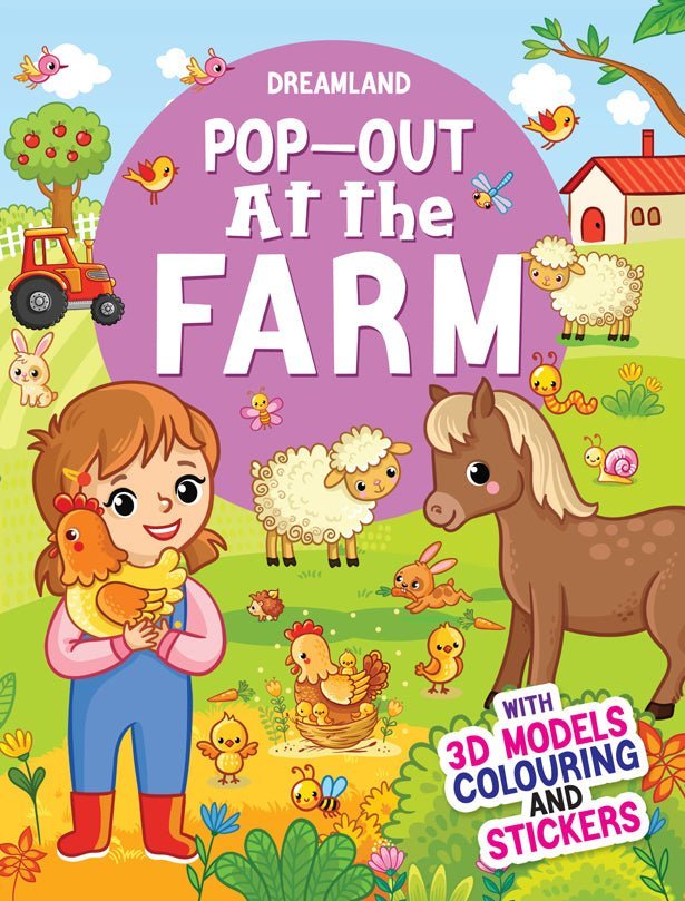 Dreamland Publications Pop-Out At The Farm- With 3D Models Colouring Stickers - 9788194136835