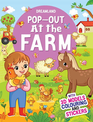 Dreamland Publications Pop-Out At The Farm- With 3D Models Colouring Stickers - 9788194136835
