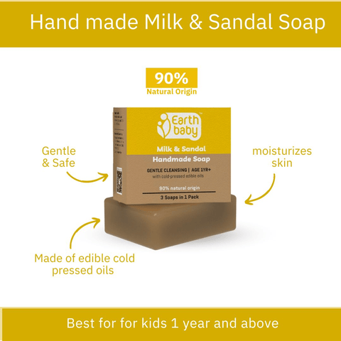 EarthBaby Handmade Milk & Sandal Soap (Pack of 3) - 3-1002-3