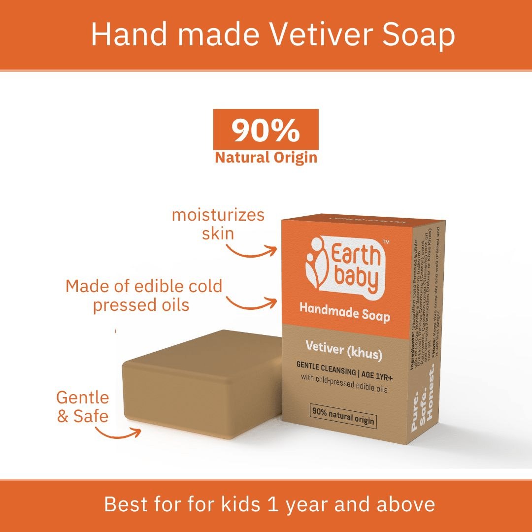 EarthBaby Handmade Vetiver (Khus) Soap - 3-1004