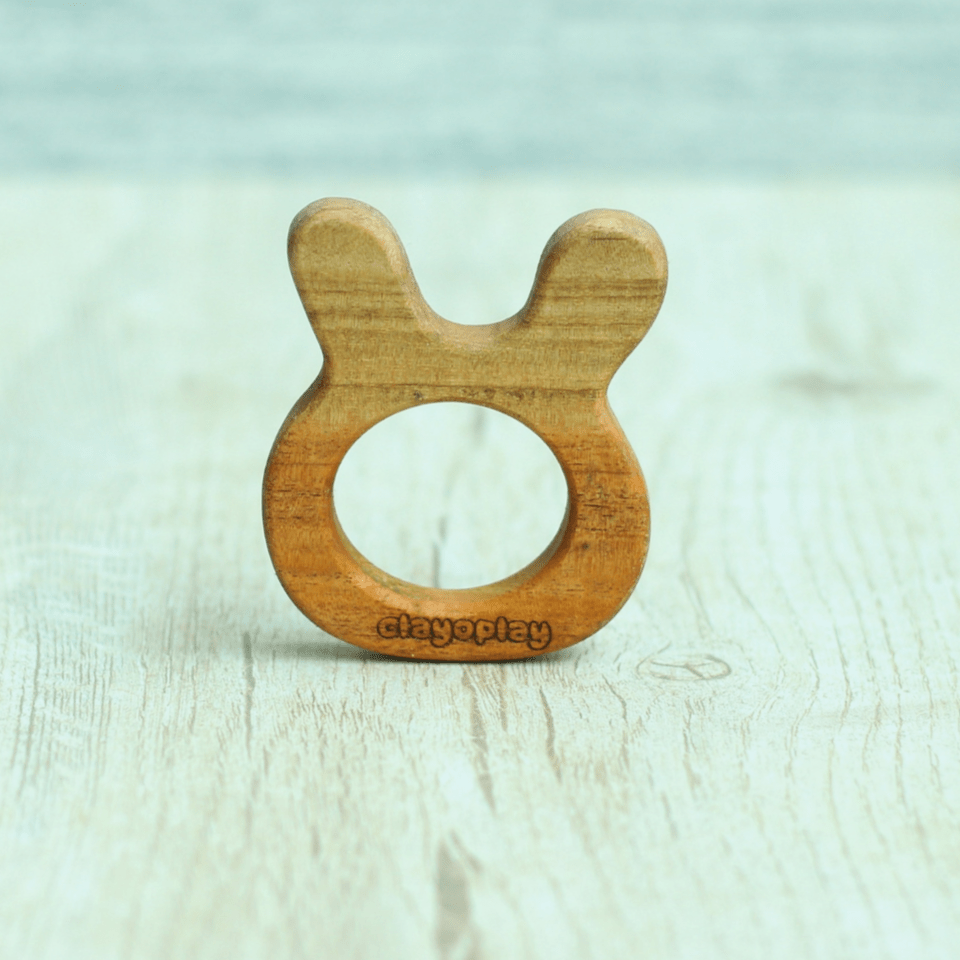 Earthytweens Neem Wood Teethers Set Of 2 (Bird+Bunny) - ET81