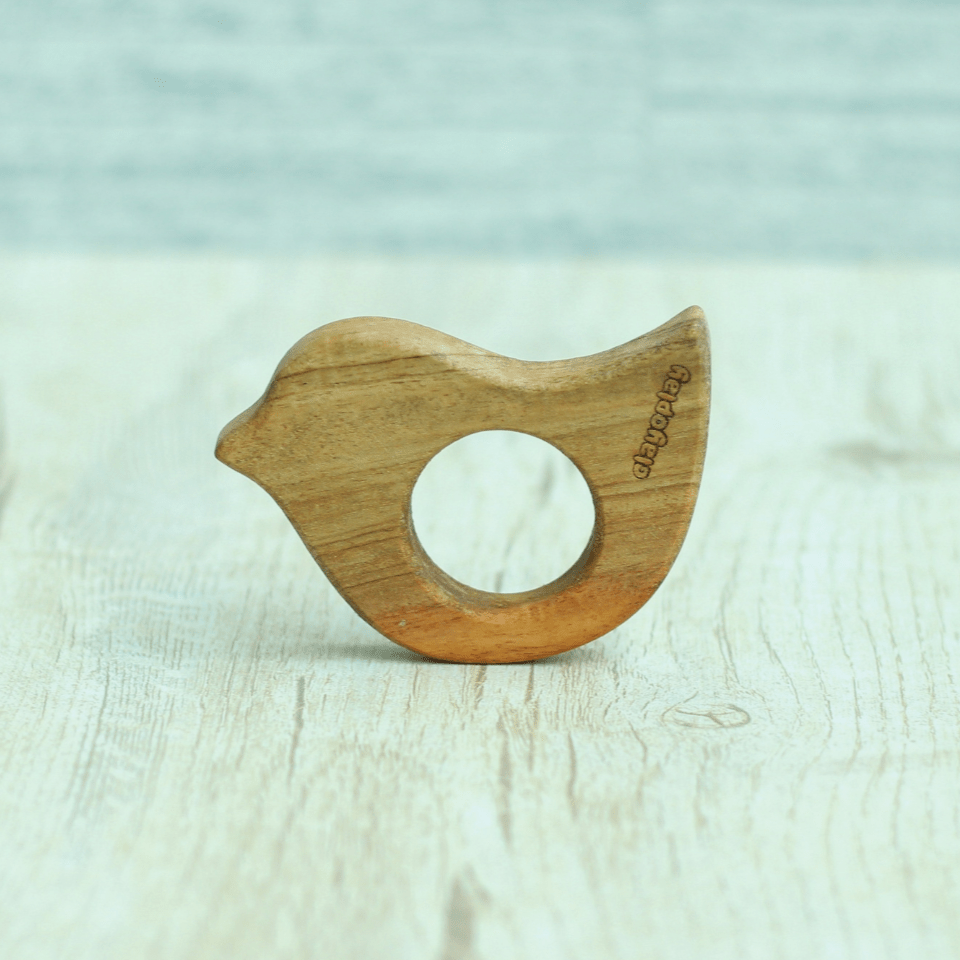 Earthytweens Neem Wood Teethers Set Of 2 (Bird+Bunny) - ET81
