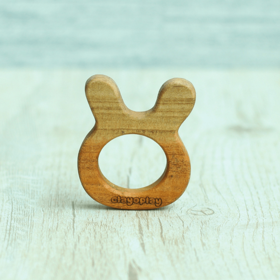 Earthytweens Neem Wood Teethers Set Of 3 (Bird+Bunny+Cloud) - ET79