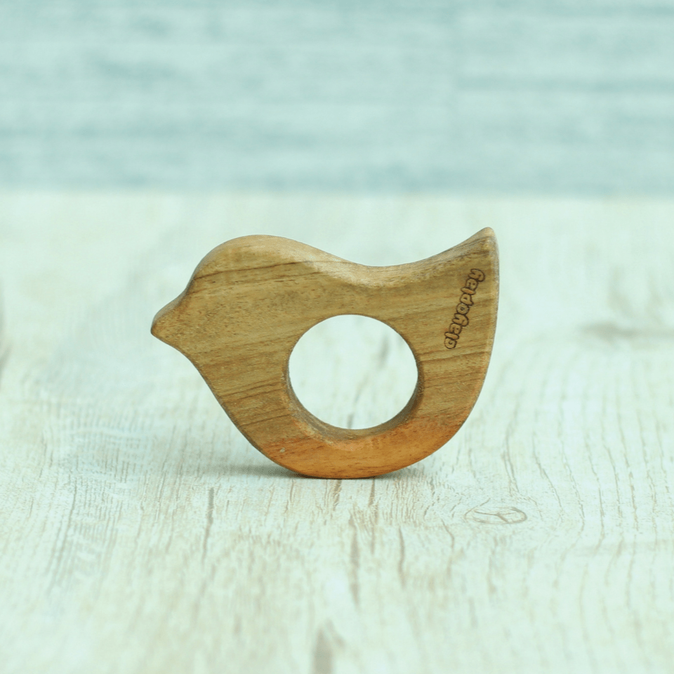 Earthytweens Neem Wood Teethers Set Of 3 (Bird+Bunny+Cloud) - ET79