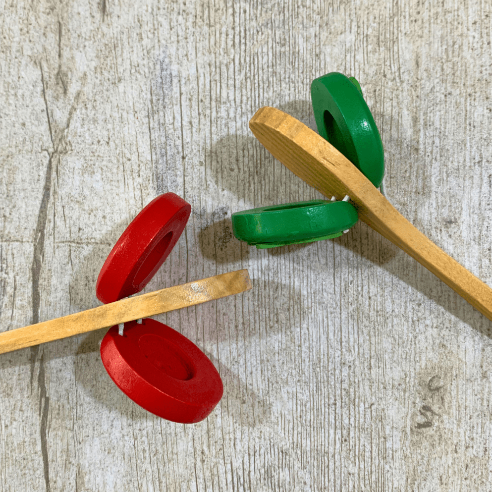 Earthytweens Wooden Baby Clapper (Set Of 2)- Multicolor - ET90