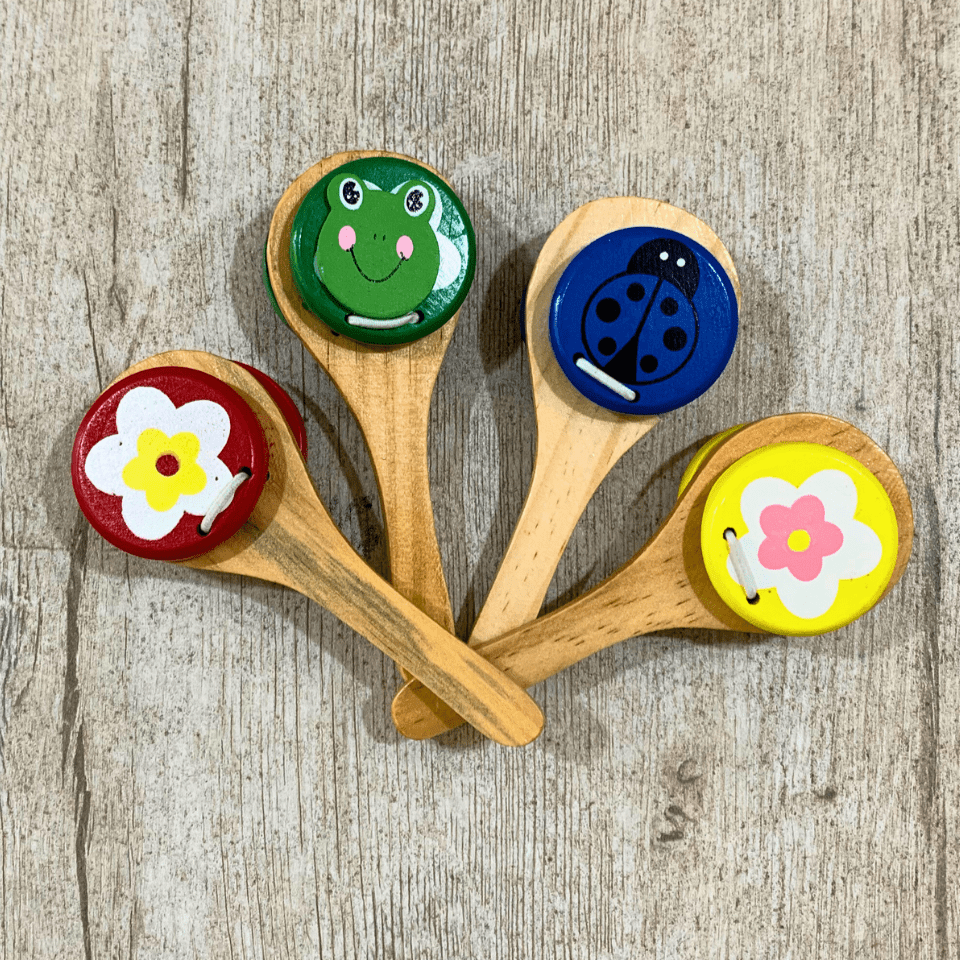 Earthytweens Wooden Baby Clapper (Set Of 2)- Multicolor - ET90
