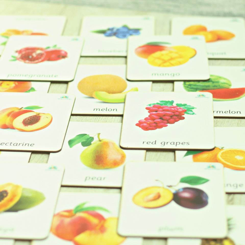 Earthytweens Wooden Fruits Flashcards (Set Of 20) - ET76
