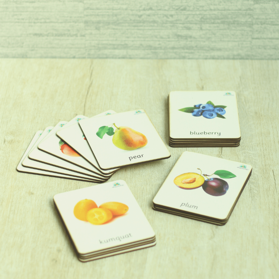 Earthytweens Wooden Fruits Flashcards (Set Of 20) - ET76