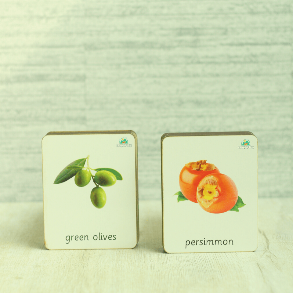 Earthytweens Wooden Fruits Flashcards (Set Of 20) - ET76