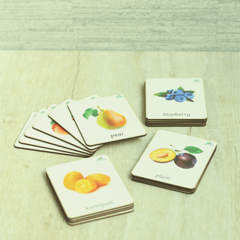 Earthytweens Wooden Fruits Flashcards (Set Of 20) - ET76