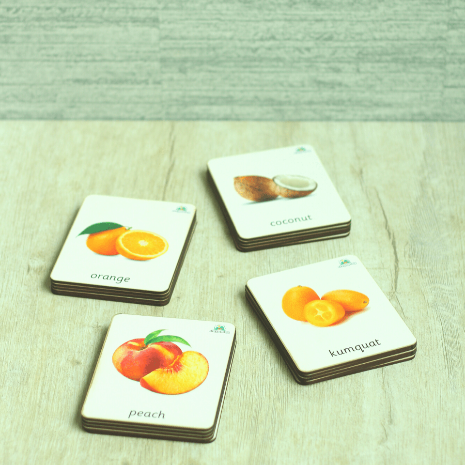 Earthytweens Wooden Fruits Flashcards (Set Of 20) - ET76