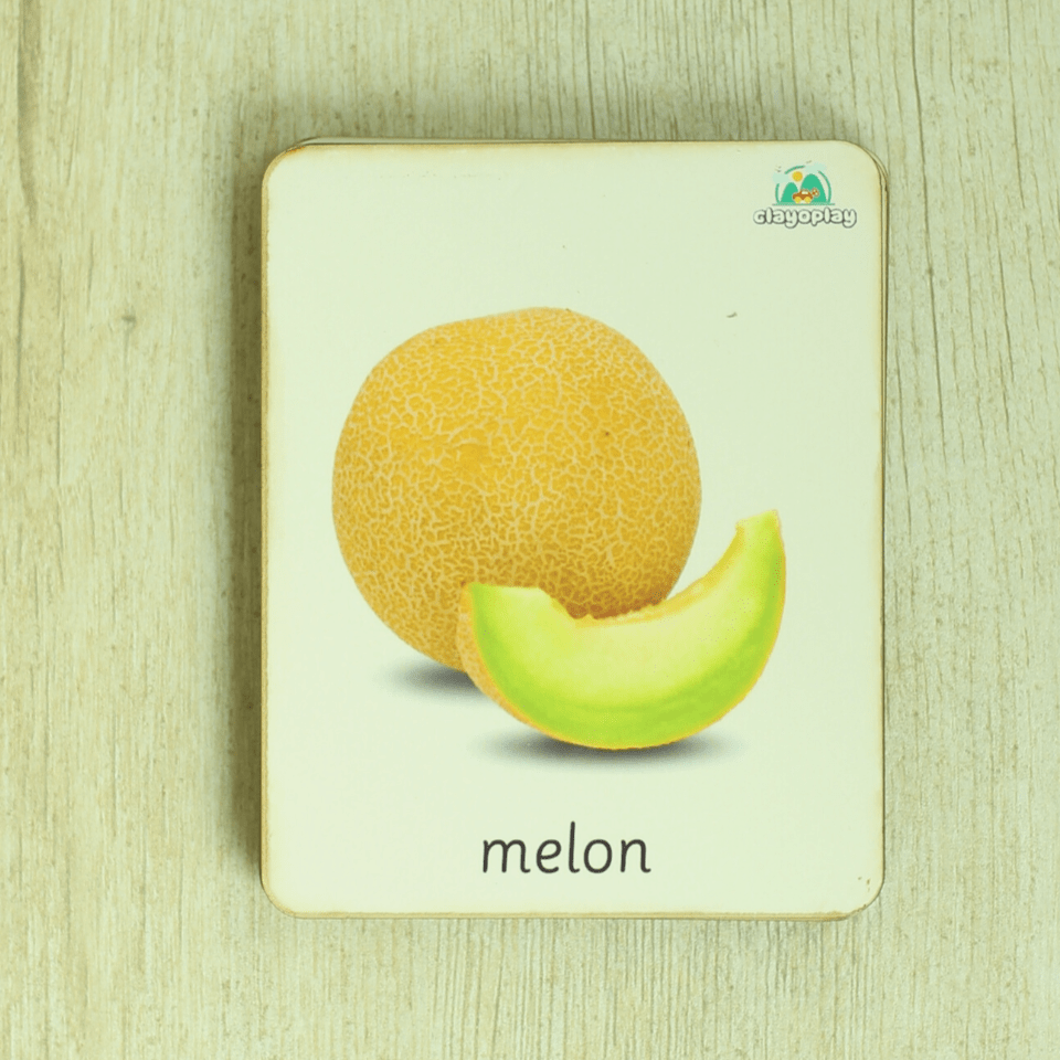 Earthytweens Wooden Fruits Flashcards (Set Of 20) - ET76