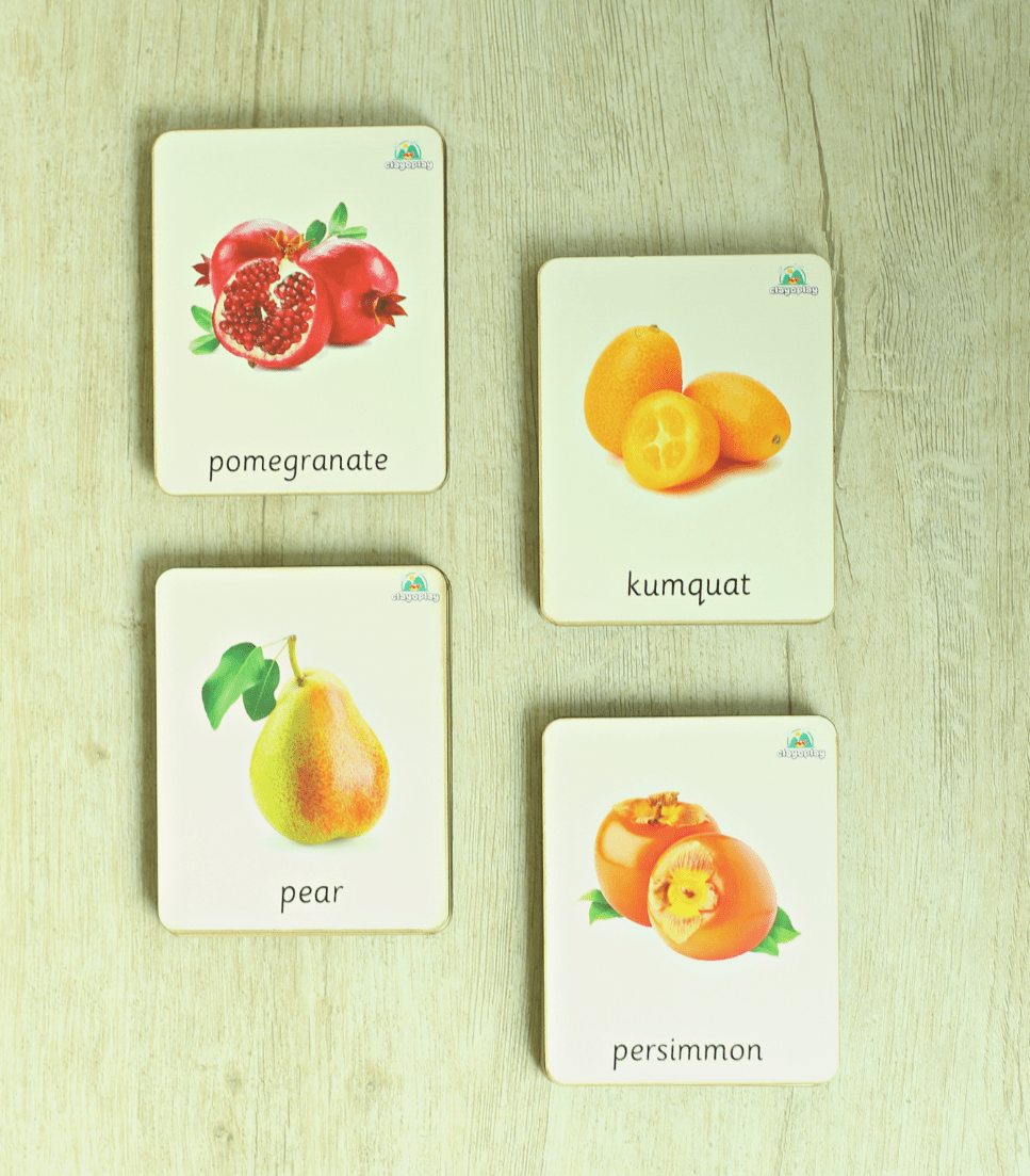 Earthytweens Wooden Fruits Flashcards (Set Of 20) - ET76