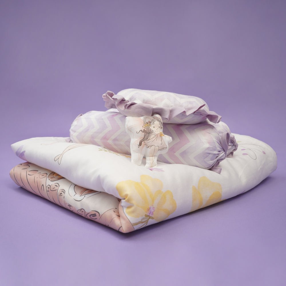 Fancy Fluff 6 PC Organic New Born Bed Set- Pixie - FF-PX-BMST-04