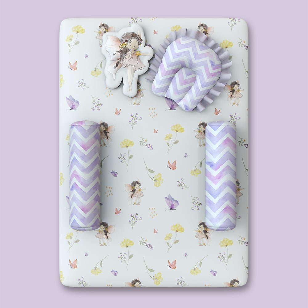 Fancy Fluff 6 PC Organic New Born Bed Set- Pixie - FF-PX-BMST-04