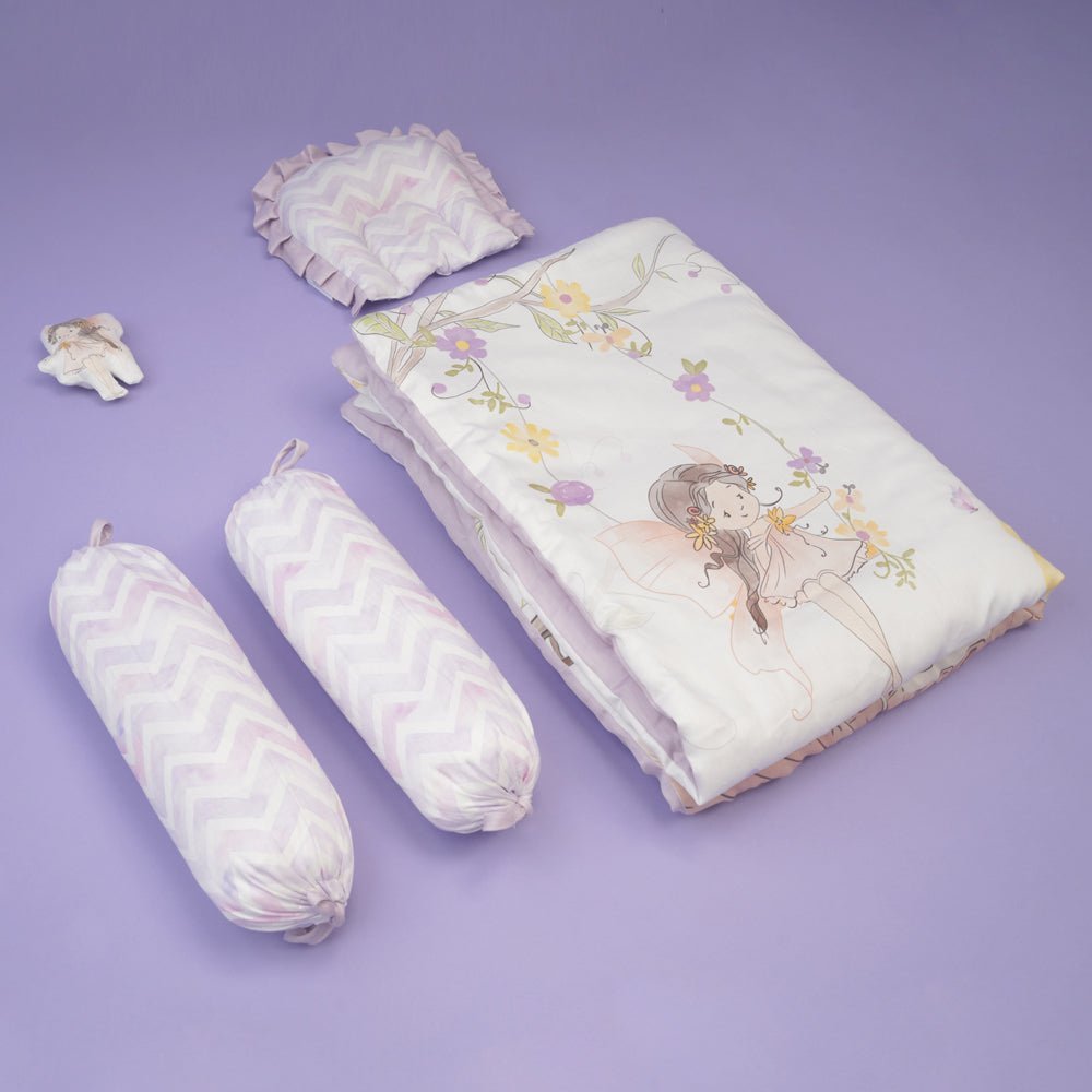 Fancy Fluff 6 PC Organic New Born Bed Set- Pixie - FF-PX-BMST-04