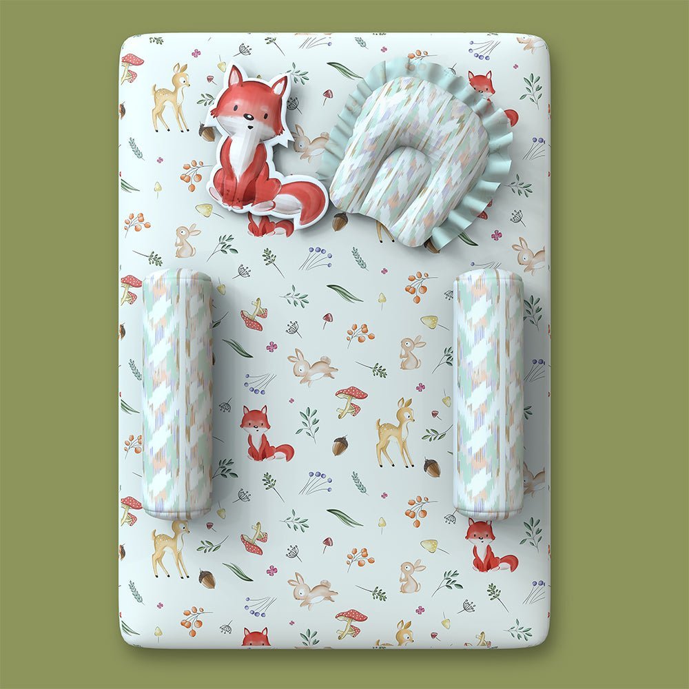Fancy Fluff 6 PC Organic New Born Bed Set- Woodland - FF-WD-BMST-01
